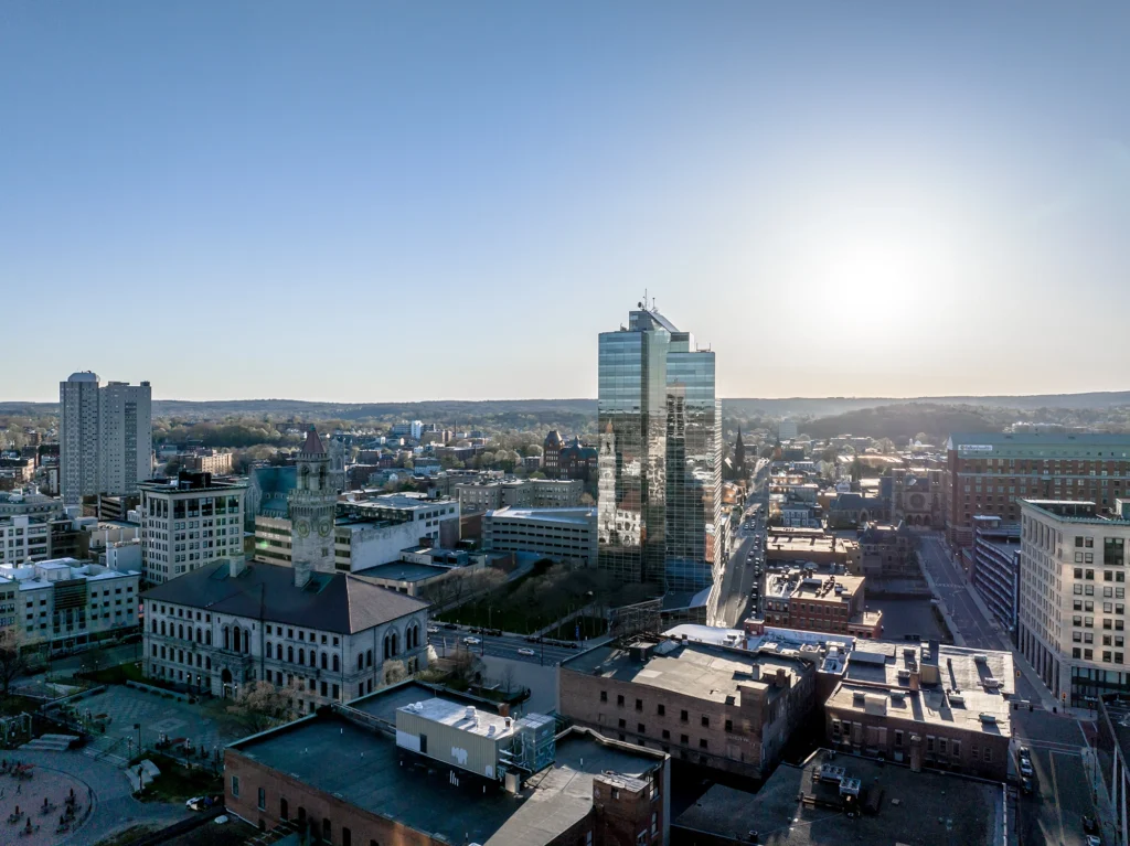 Downtown Worcester skyline.