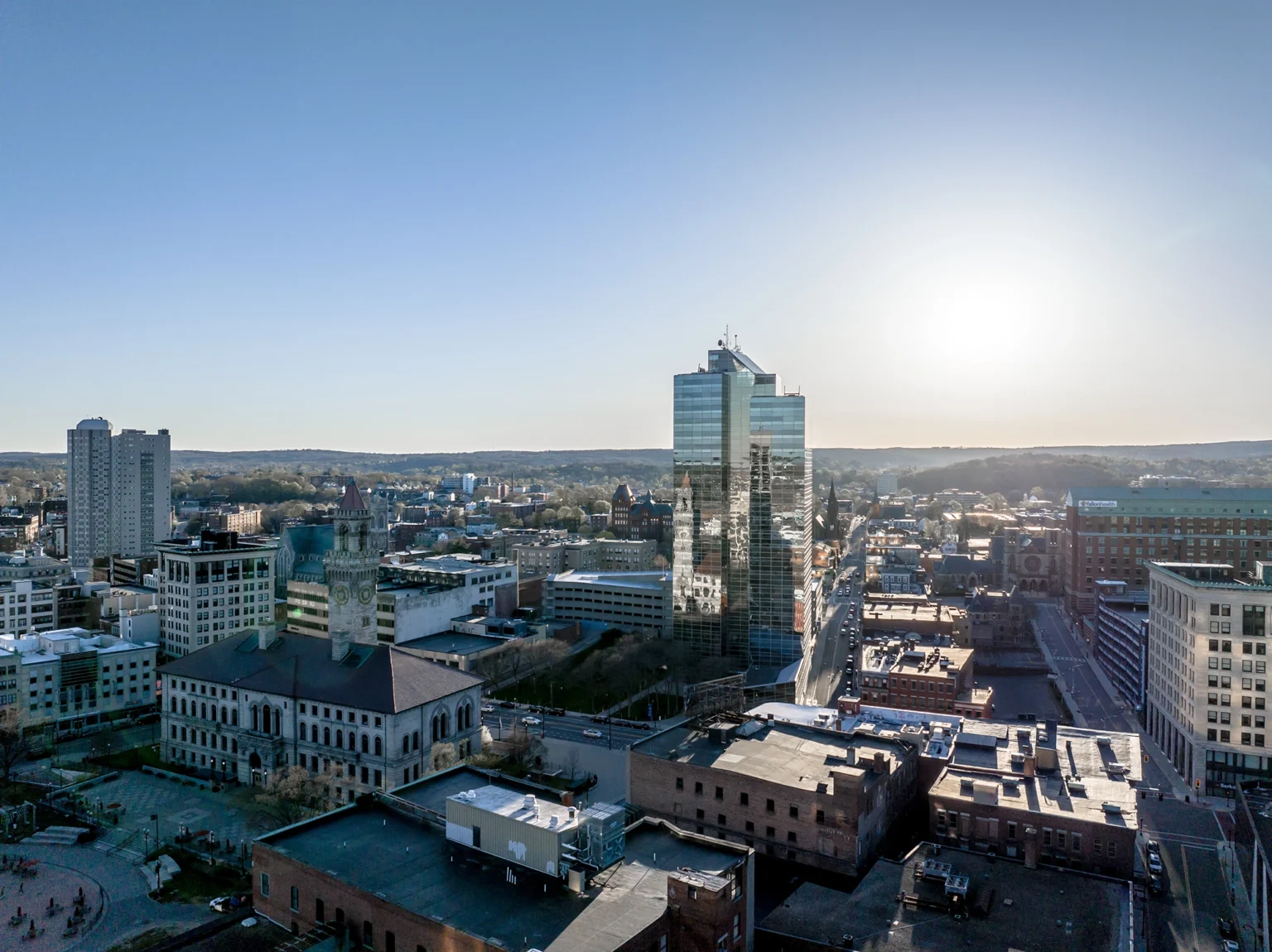 Downtown Worcester skyline.